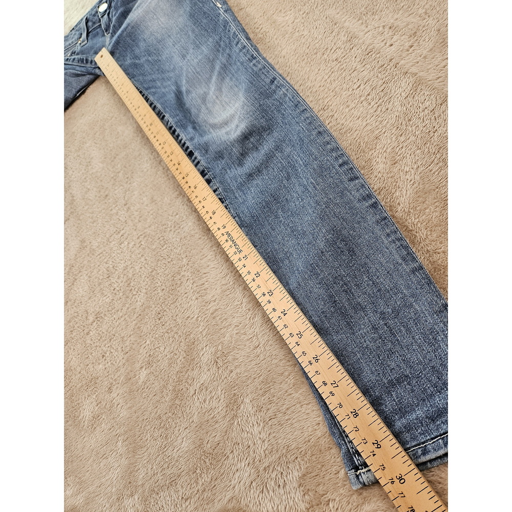Made in USA True Religion Skinny Jeans Women's Size 26 Red Crystals on Back Pock - Picture 4 of 10